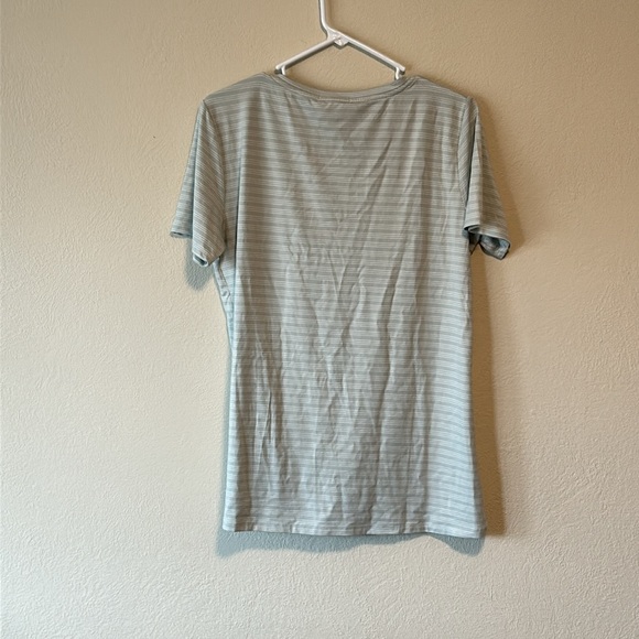Matty M short sleeve, side, tie, stretchy teal medium top - Picture 2 of 5